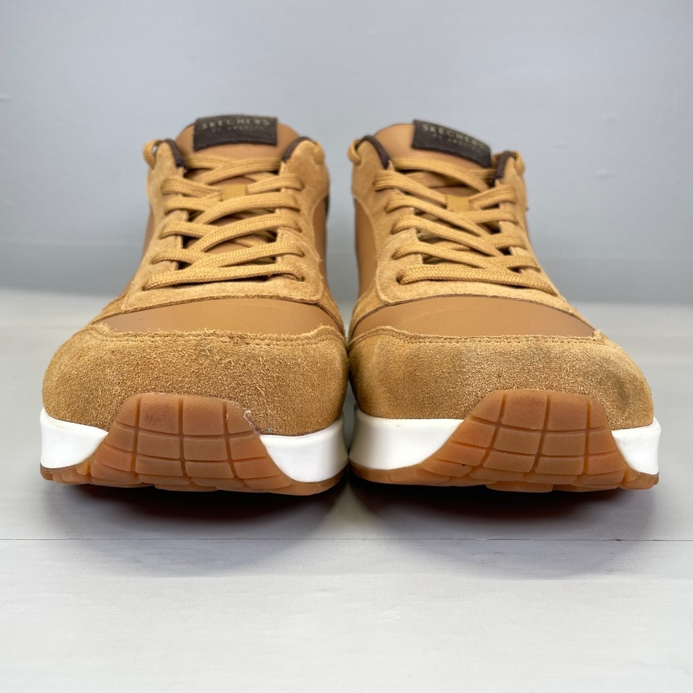 Skechers Uno Stacre Shoes Mens Size 13 Brown Leather Lace Up Comfort Sneakers - Picture 3 of 10